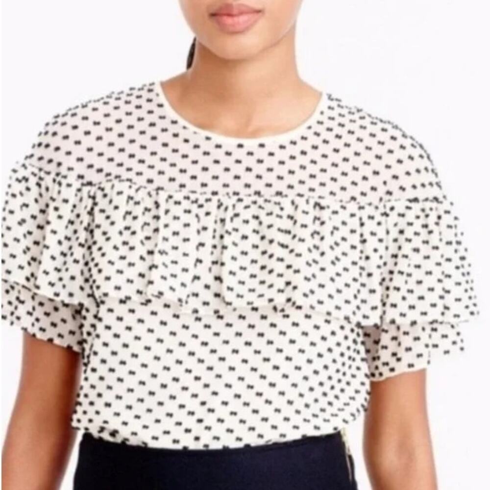 J. Crew Ruffle Dot Top Size 6